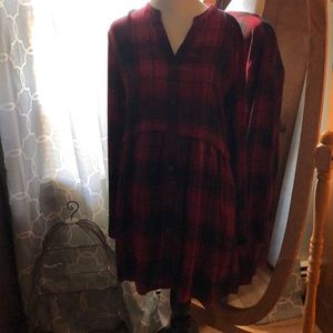 Flannel shirt dress